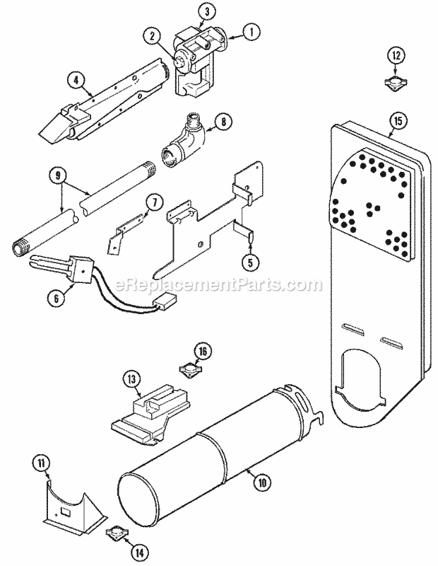 GAS CARRYING Diagram and Parts List for PYG2300AWW  Maytag Dryer