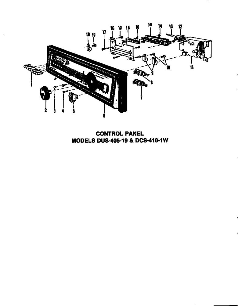 Counter Panel 4 Diagram and Parts List for DUS-414-19  Maytag Dishwasher