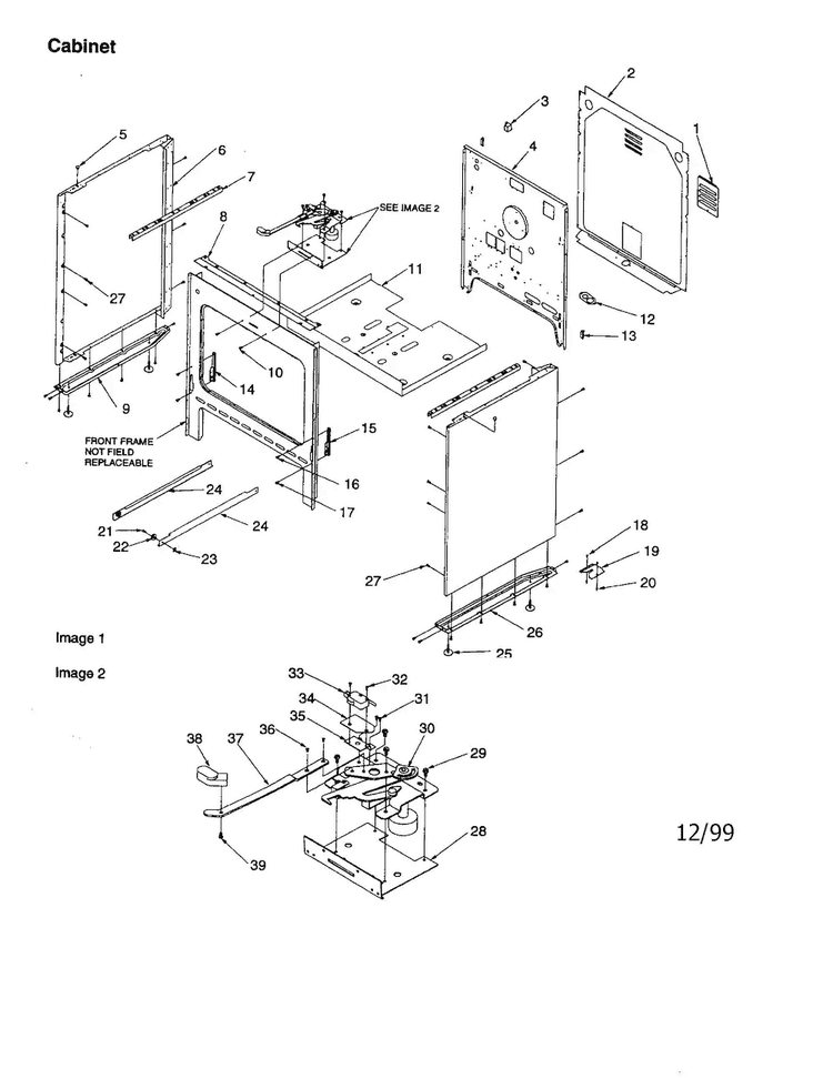 Cabinet Diagram and Parts List for ART6002L-P1143686NL  Amana Range