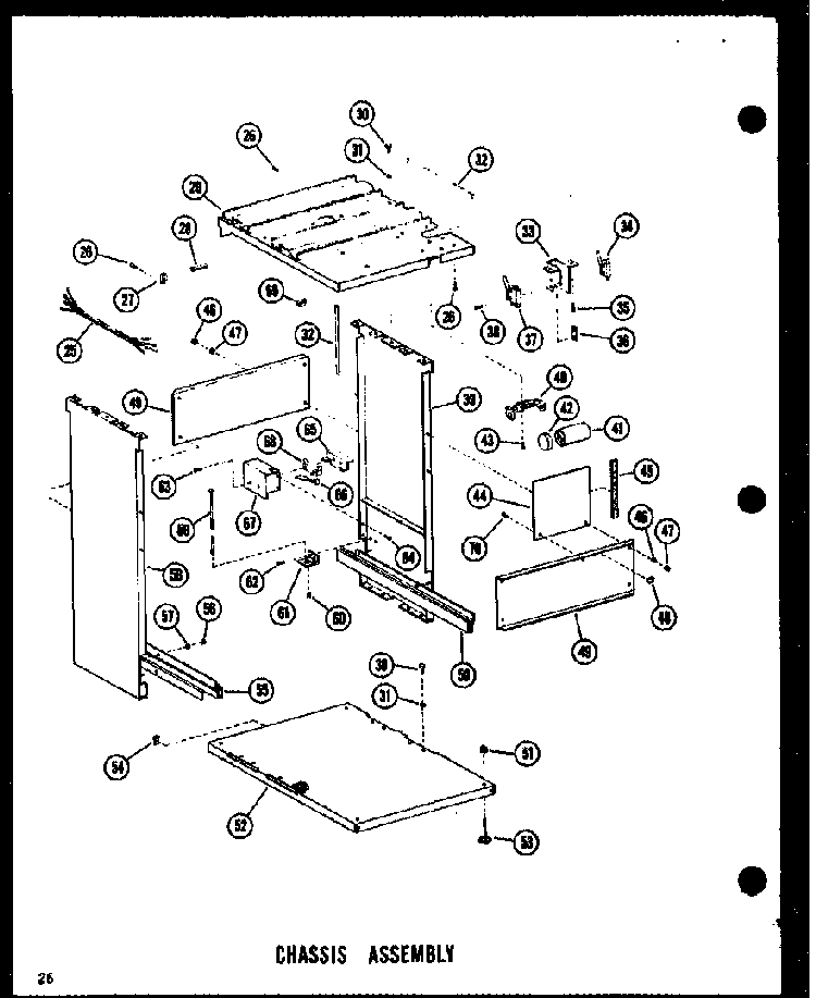Chassis Assembly Diagram and Parts List for ESMC-1-C P18011-8TC Amana Trash Compactor