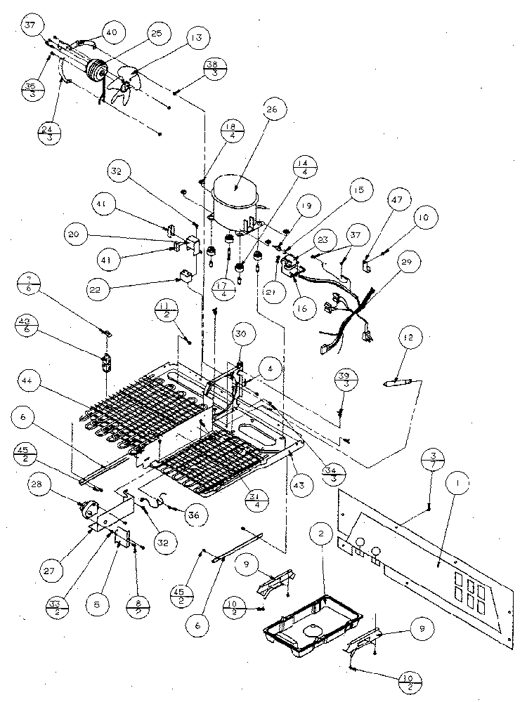 Machine Compartment Diagram and Parts List for SX120J-P7870122W  Amana Refrigerator