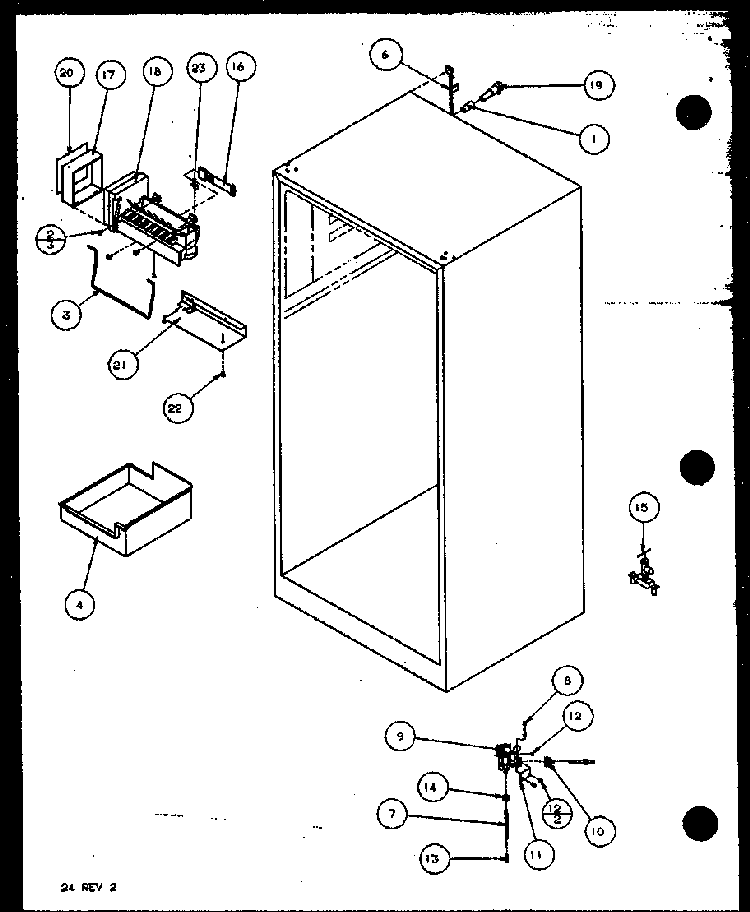 Icemaker Diagram and Parts List for TR18QB2L-P1111308WL  Amana Refrigerator