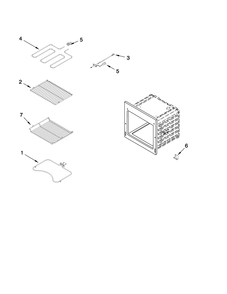Internal Oven Parts Diagram and Parts List for JJW9327DDS11  Jenn-Air Wall Oven