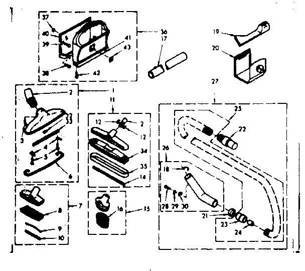 Attachment Parts Diagram and Parts List for 11640590  Kenmore Central Vacuum