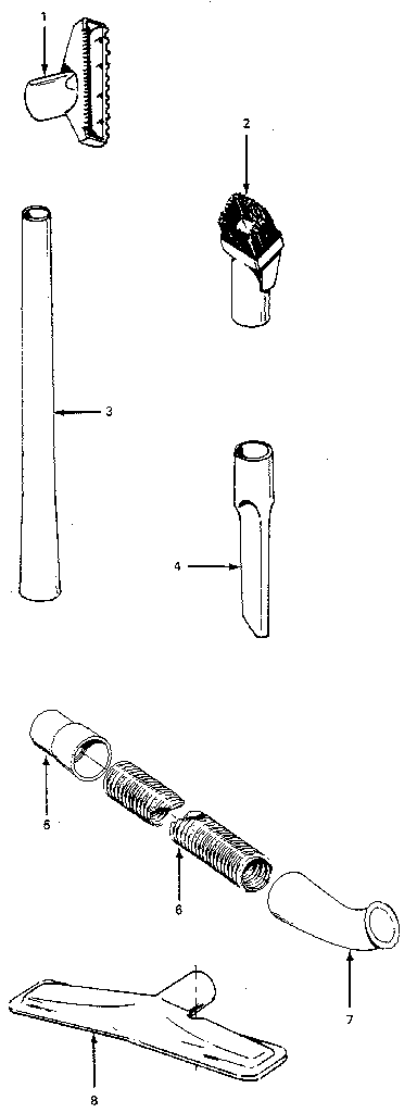 Cleaning Tools Diagram and Parts List for U4727-900  Hoover Upright Vacuum