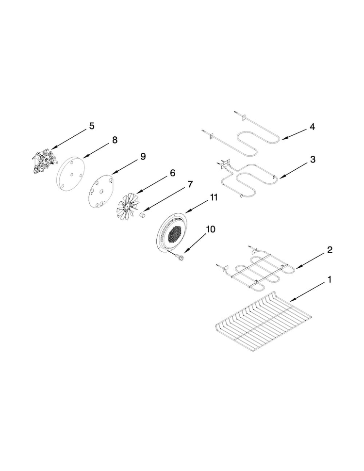 Internal Oven Parts Diagram and Parts List for MET8776BS00  Maytag Range