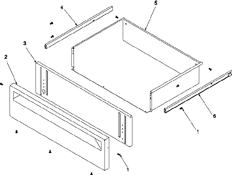 Storage Drawer Diagram and Parts List for ARTC8600E P1143434NE Amana Range