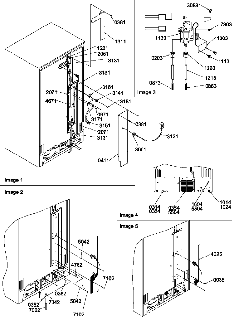 Cabinet Back Diagram and Parts List for SSD522SW-P1184704WW  Amana Refrigerator