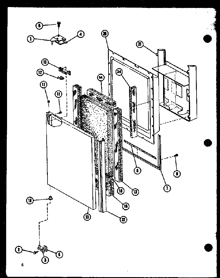 Freezer Door Diagram and Parts List for SLDI25F-P7642103W  Amana Refrigerator