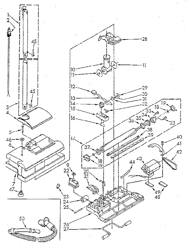 Power-mate Diagram and Parts List for 1162439080  Kenmore Canister Vacuum
