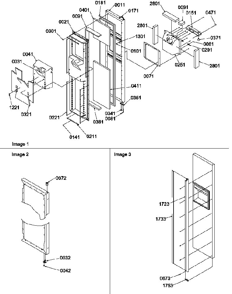 Freezer Door Diagram and Parts List for SRD522SW-P1184707WW  Amana Refrigerator
