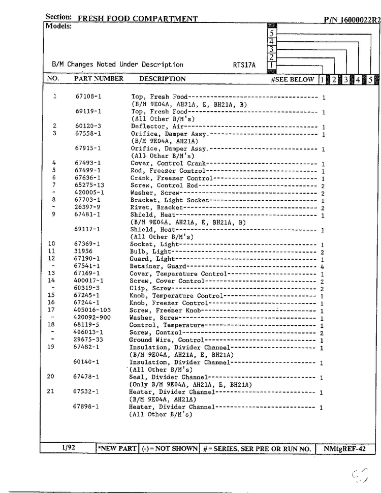 Fresh Food Compartment Page 2 Diagram and Parts List for 17694  Maytag Refrigerator
