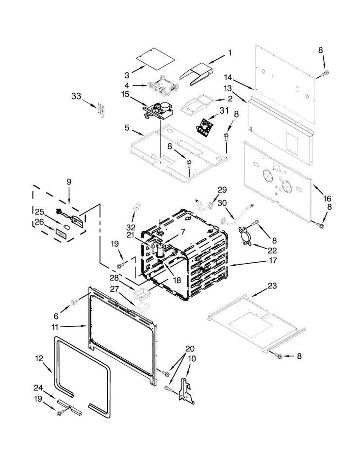 Oven Parts Diagram and Parts List for JLRP436WP00  Jenn-Air Range