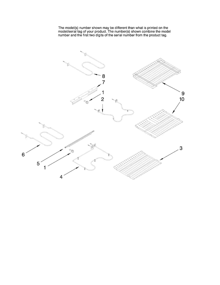 Rack And Element Parts Diagram and Parts List for MER6775BCS17  Maytag Range
