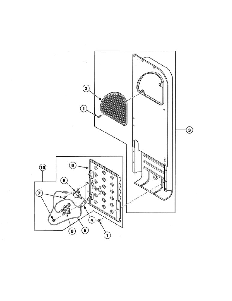 Heater Duct/Element  Electric Diagram and Parts List for ADE3SRGS173TW01  Speed Queen Dryer