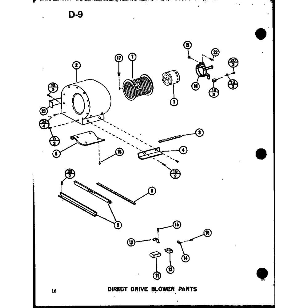 Direct Drive Blower Parts 1 Diagram and Parts List for GCE80DN P68837-2F Amana Furnace