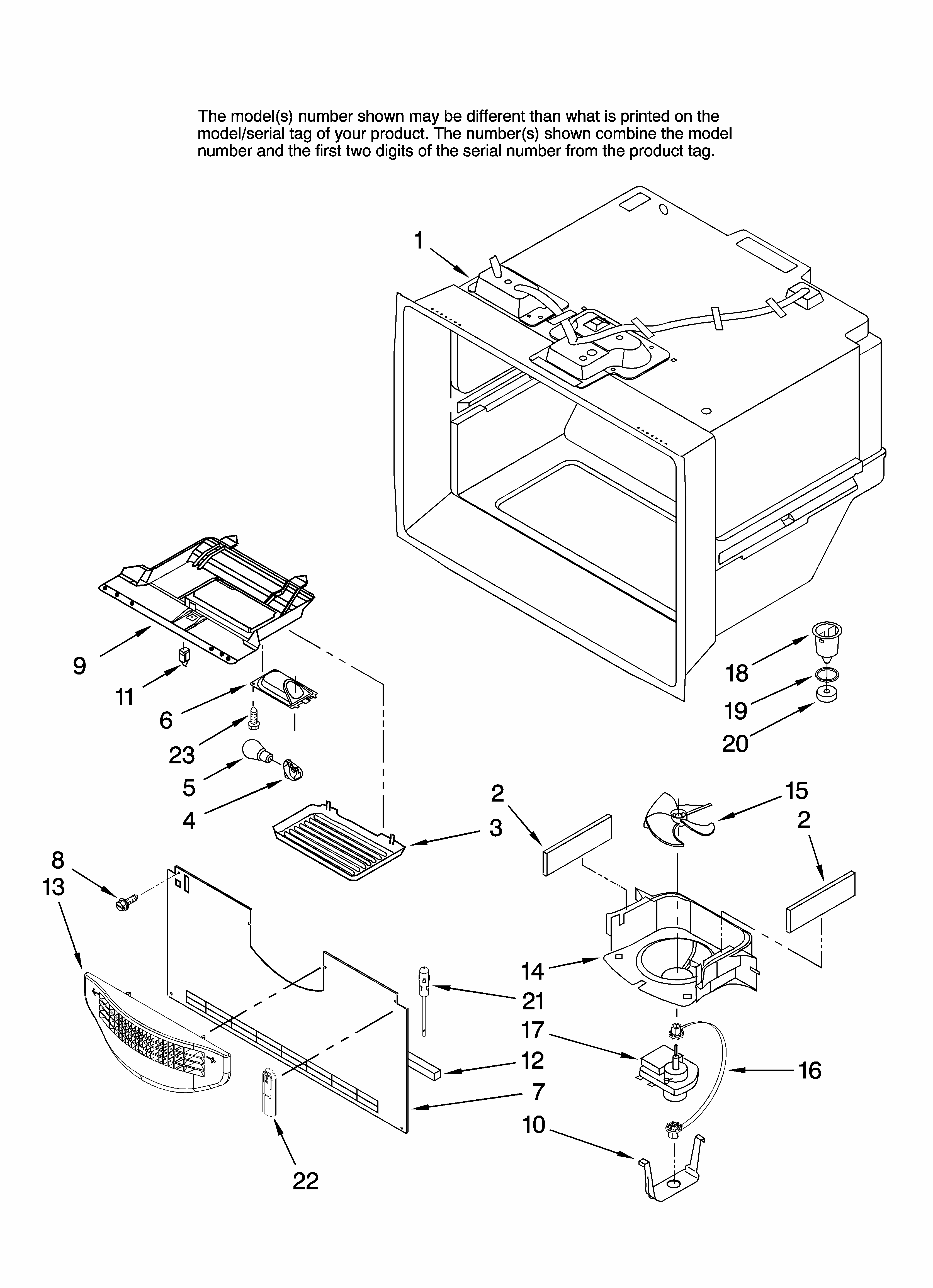 Freezer Liner Parts Diagram and Parts List for GB2526REKS12  Amana Refrigerator