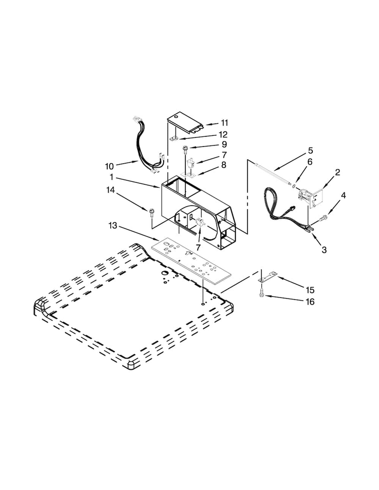 Meter Case Parts Diagram and Parts List for MHN30PDBWW0  Maytag Washer