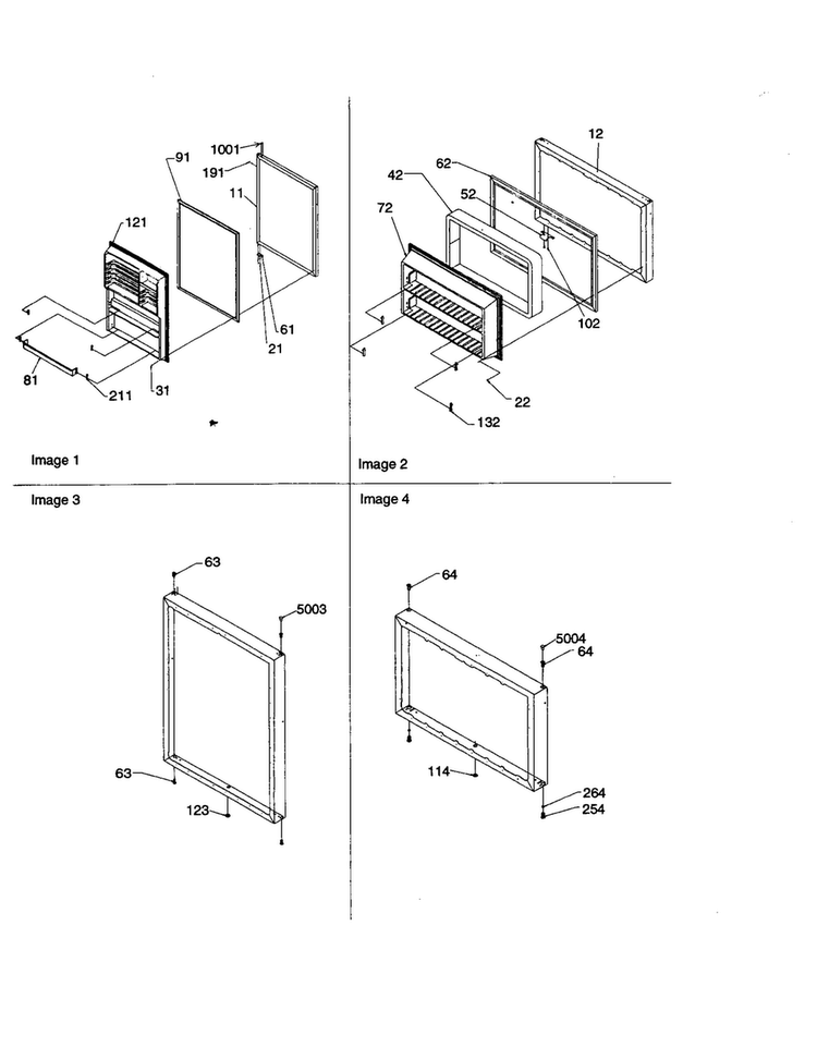 Door Assembly Diagram and Parts List for ART2127A-PART2127A  Amana Refrigerator