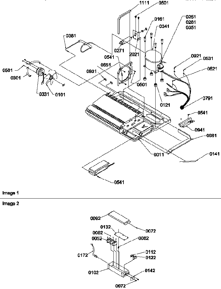 Machine Compartment & Muffler Assy Diagram and Parts List for SBDE522VW-P1320305WW  Amana Refrigerator