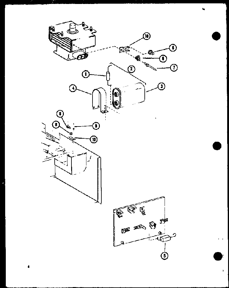 Capacitor/magnetron Diagram and Parts List for RR-10A P73560-3M Amana Microwave