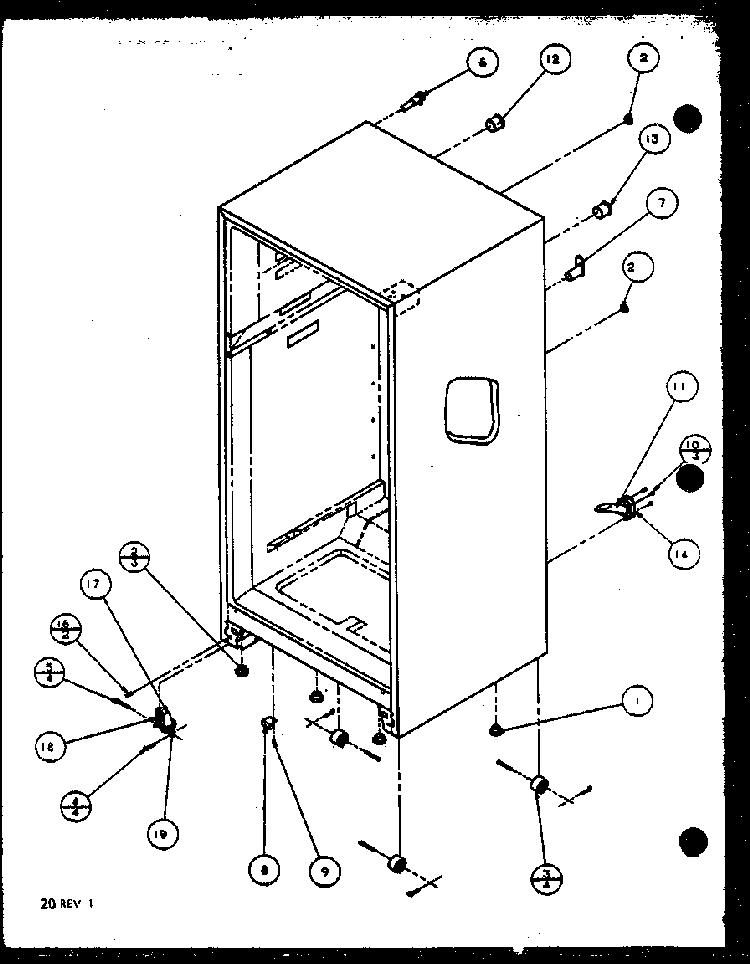 Cabinet Diagram and Parts List for TQ20QBW-P1111604WW  Amana Refrigerator