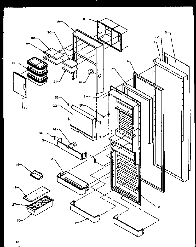 Refrigerator Door Diagram and Parts List for SXD20NPW-P1162505WW  Amana Refrigerator
