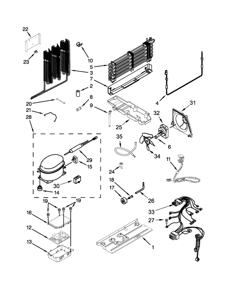 Unit Parts Diagram and Parts List for MFW2055YEW00  Maytag Refrigerator