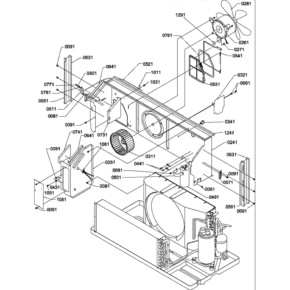 Chassis 2 Diagram and Parts List for PTH123A35AA P1202240R Amana Air Conditioner