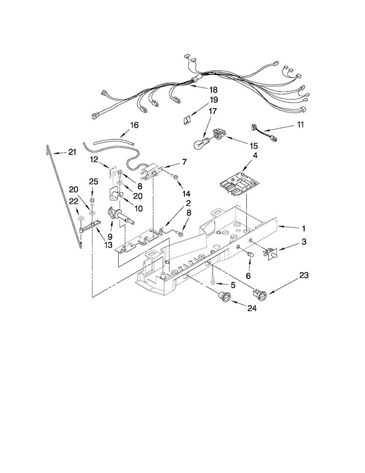 Control Parts Diagram and Parts List for ASD2522WRW04  Amana Refrigerator