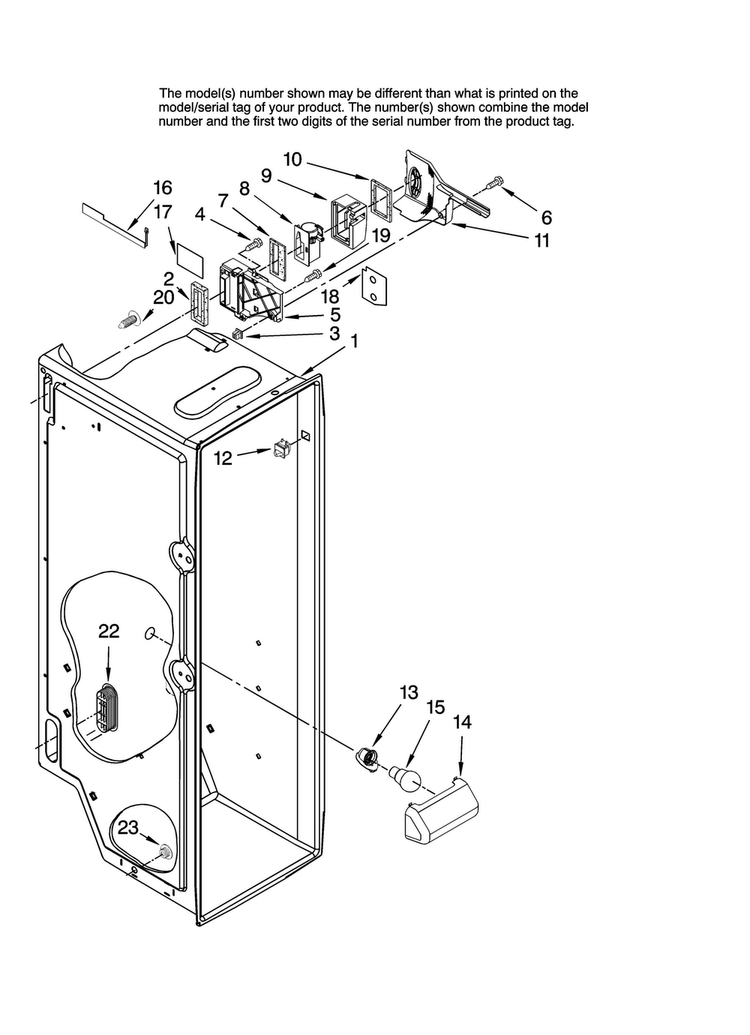 Refrigerator Liner Parts Diagram and Parts List for AC2224PEKW12  Amana Refrigerator