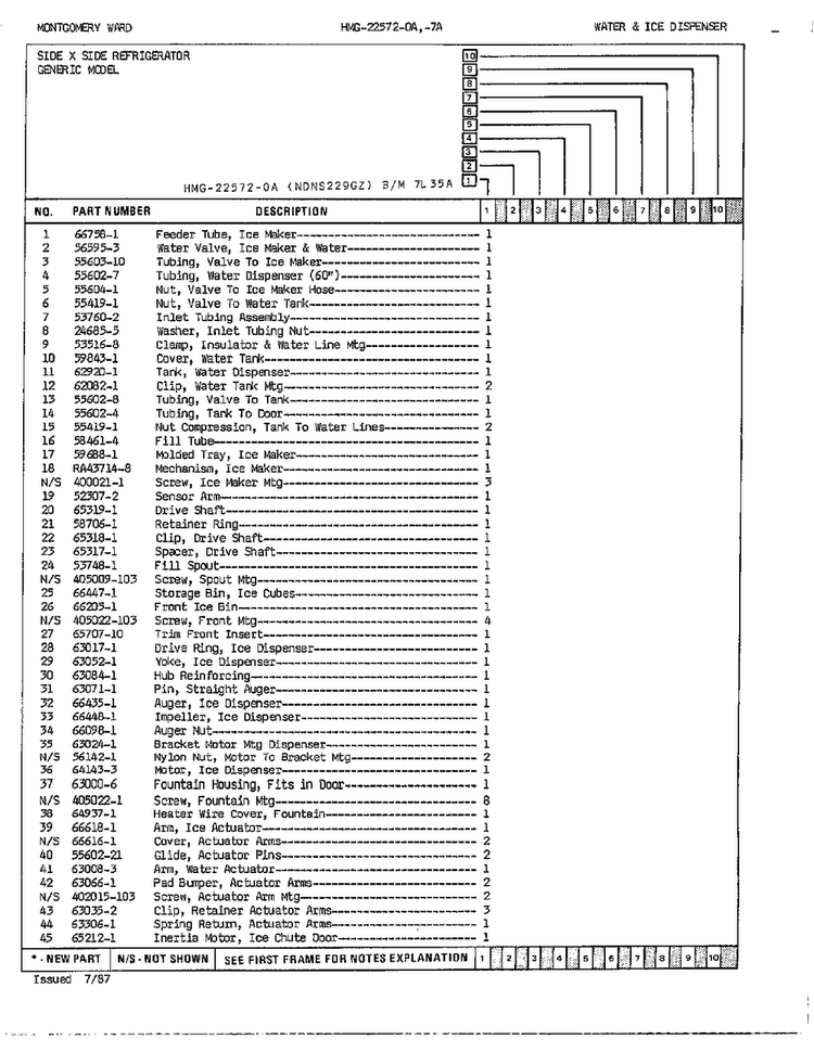 Water And Ice Dispenser Page 2 Diagram and Parts List for 22572A  Admiral Refrigerator