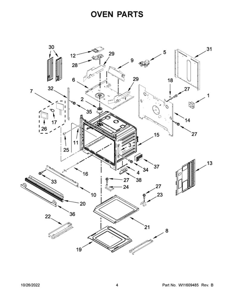 Oven Parts 2 Diagram and Parts List for JMW2427LM00  Maytag Microwave Oven Combo