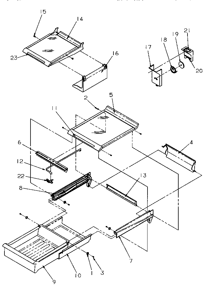 Section 9 Diagram and Parts List for TR21S4E-P1196104WE  Amana Refrigerator