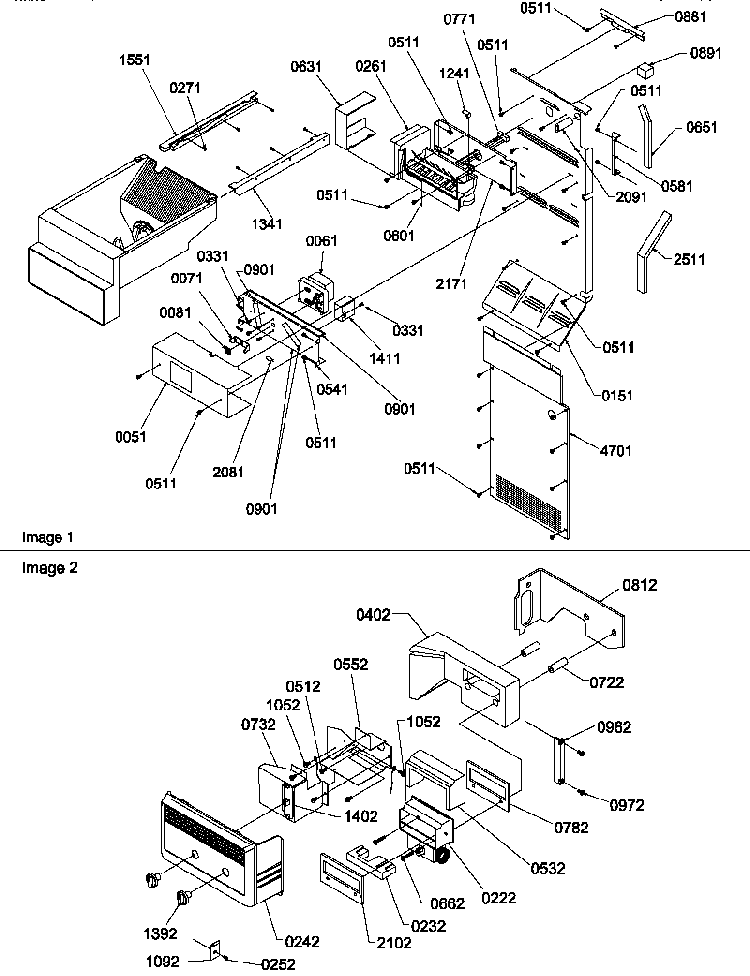 Ice Maker/control Assy Diagram and Parts List for SRD27S2L-P1190329WL  Amana Refrigerator