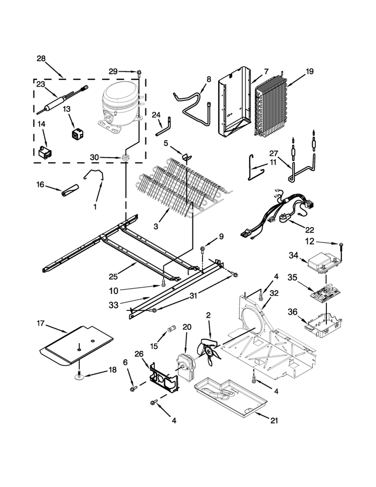 Unit Parts Diagram and Parts List for MSF25D4MDH02  Maytag Refrigerator