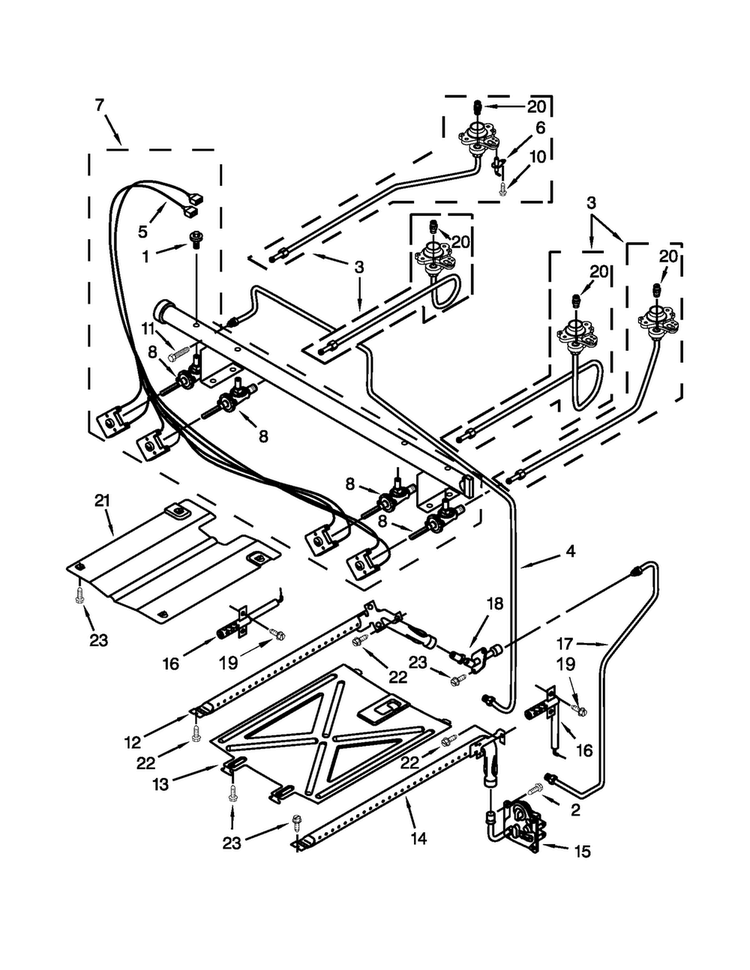 Manifold Parts Diagram and Parts List for MGR7662WQ1  Maytag Range
