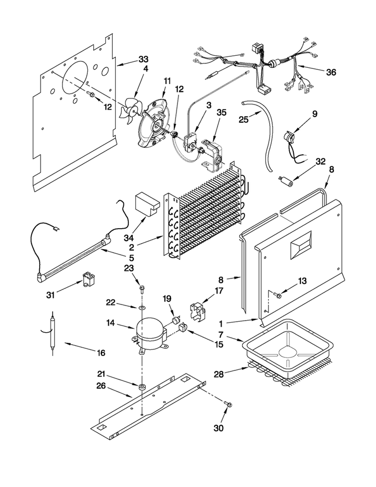 Unit Parts Diagram and Parts List for AQF2013TEW05  Amana Freezer