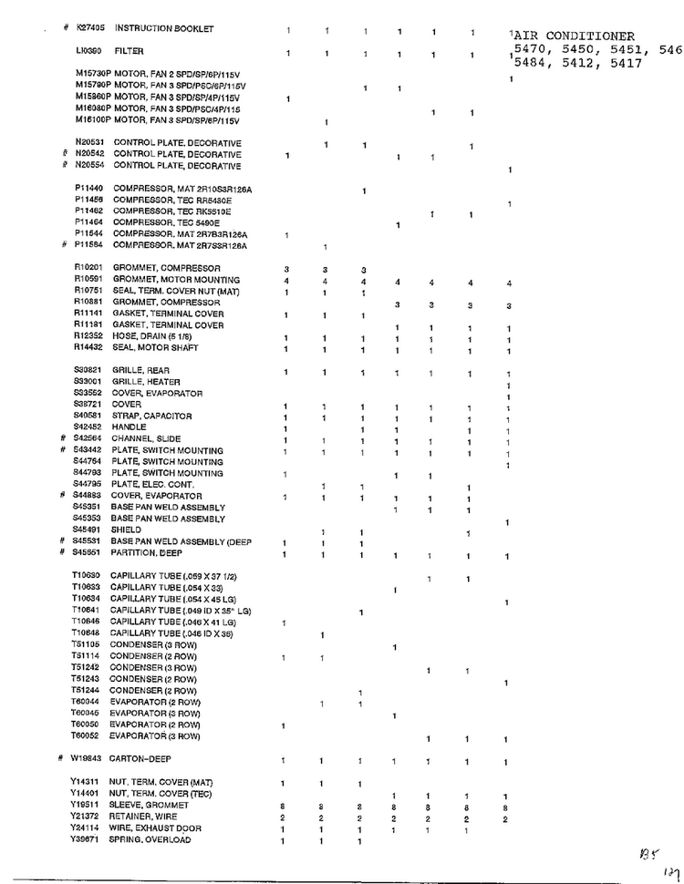 Air Conditioner Page 2 Diagram and Parts List for 24824-0A  Admiral Refrigerator