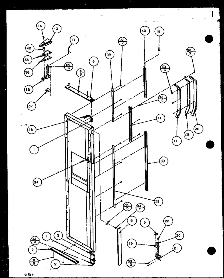 Freezer Door Hinge And Trim Parts Diagram and Parts List for SZD20MPL-P1120204WL  Amana Refrigerator