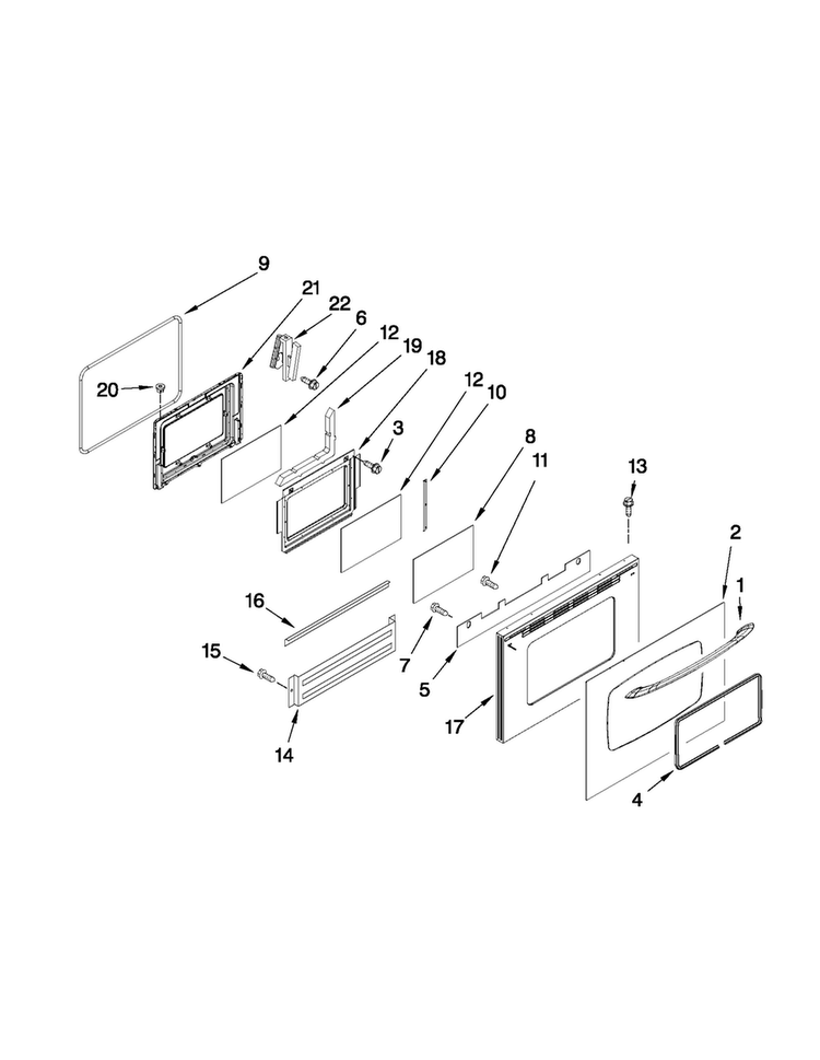 Lower Door Parts Diagram and Parts List for MGR6751BDS19  Maytag Range