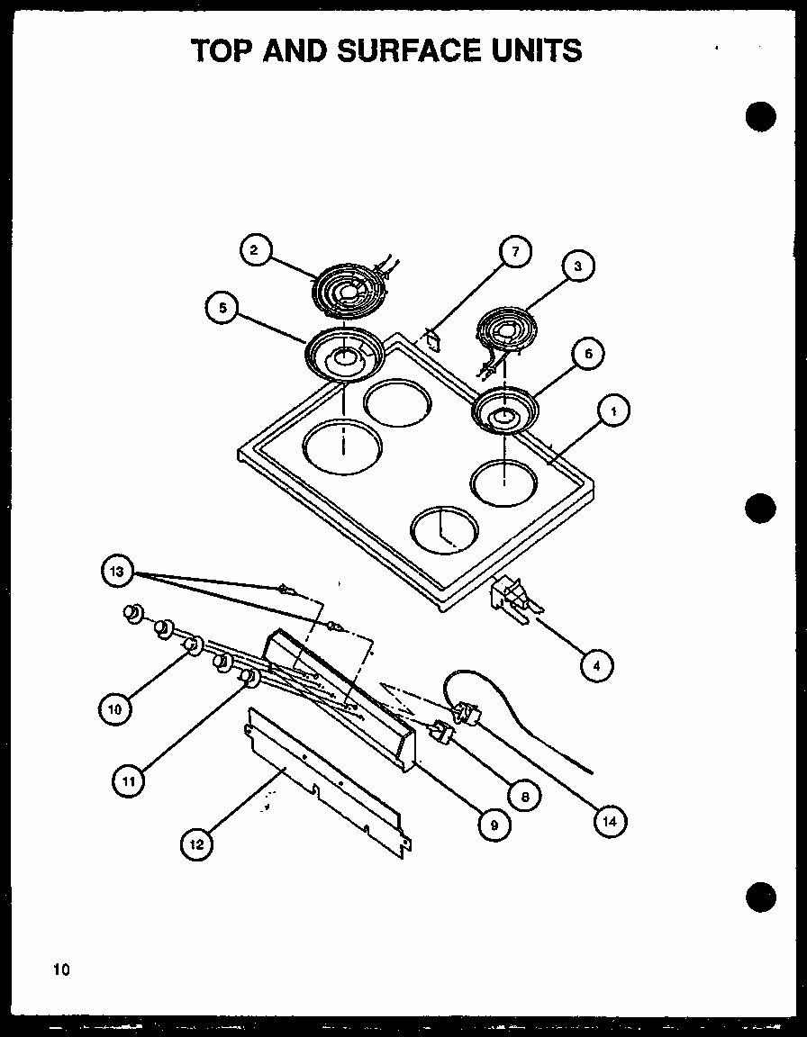 Top And Surface Units Diagram and Parts List for GBE22AA5CEML P1137956NL Amana Range