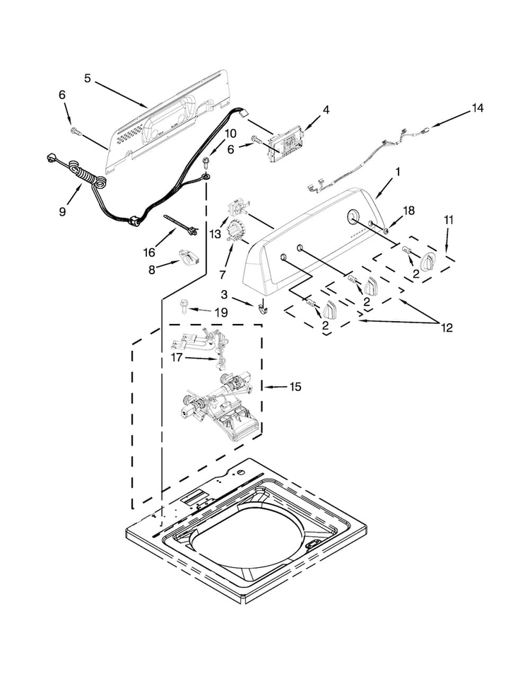 Controls And Water Inlet Parts Diagram and Parts List for ATW4675YQ1  Admiral Washer