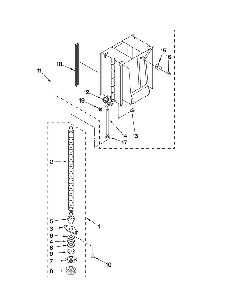 Powerscrew And Ram Parts Diagram and Parts List for MTUC7000AWW2  Maytag Trash Compactor