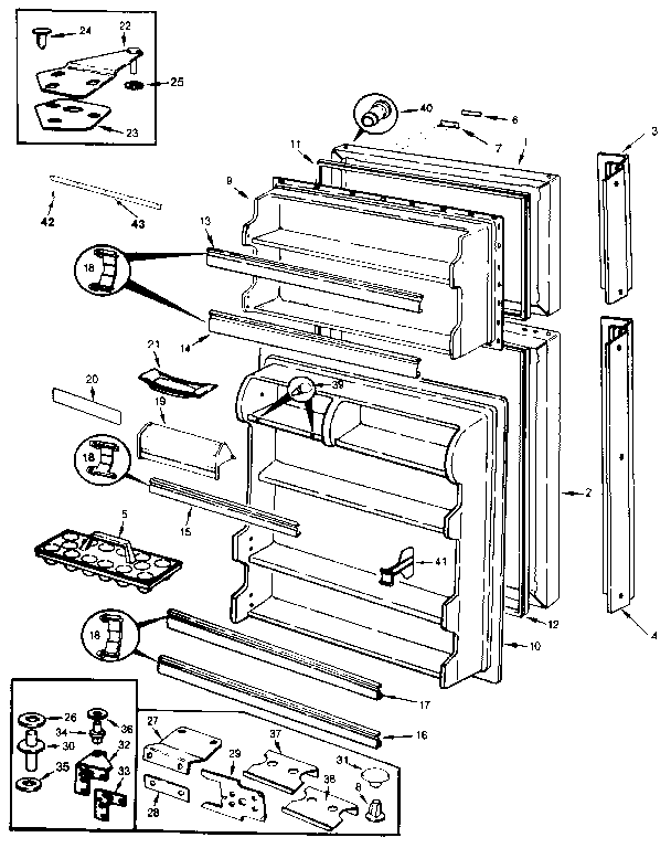 Doors Diagram and Parts List for JRT172RB MAJ21A Jenn-Air Refrigerator