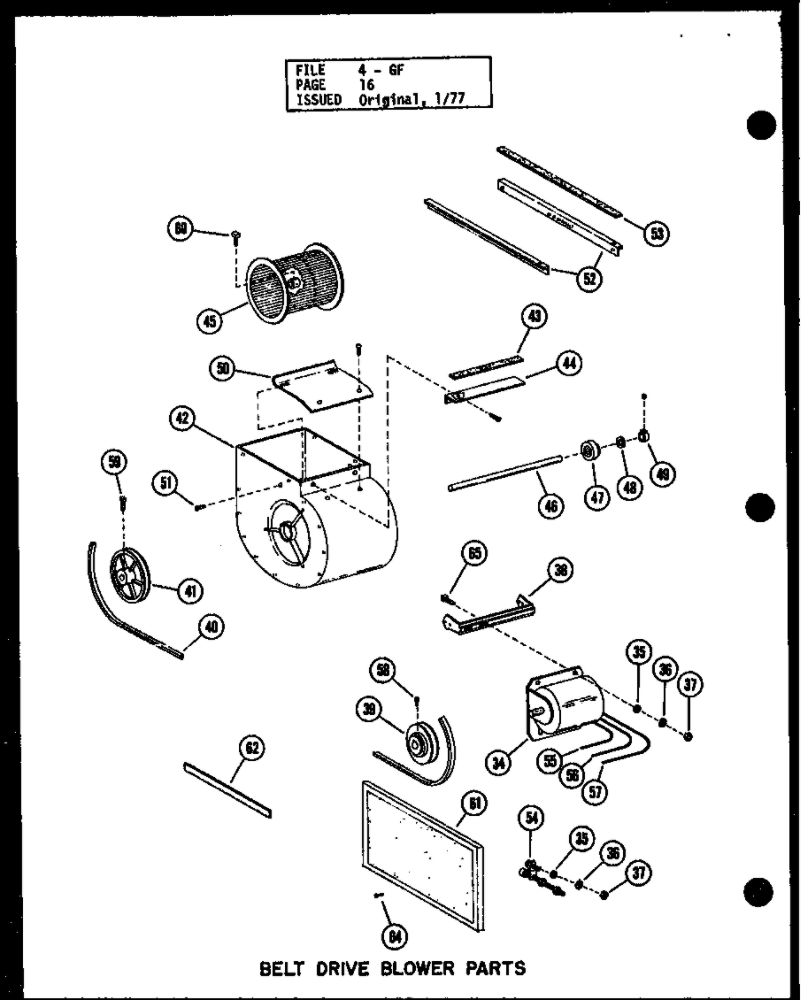 Belt Drive Blower Parts 1 Diagram and Parts List for GH-80DE P96380-2F Amana Furnace