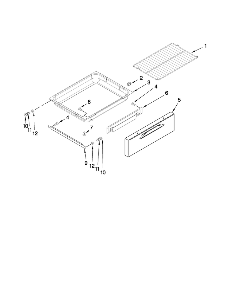 Drawer And Rack Parts Diagram and Parts List for JGR8875RDB1  Jenn-Air Range