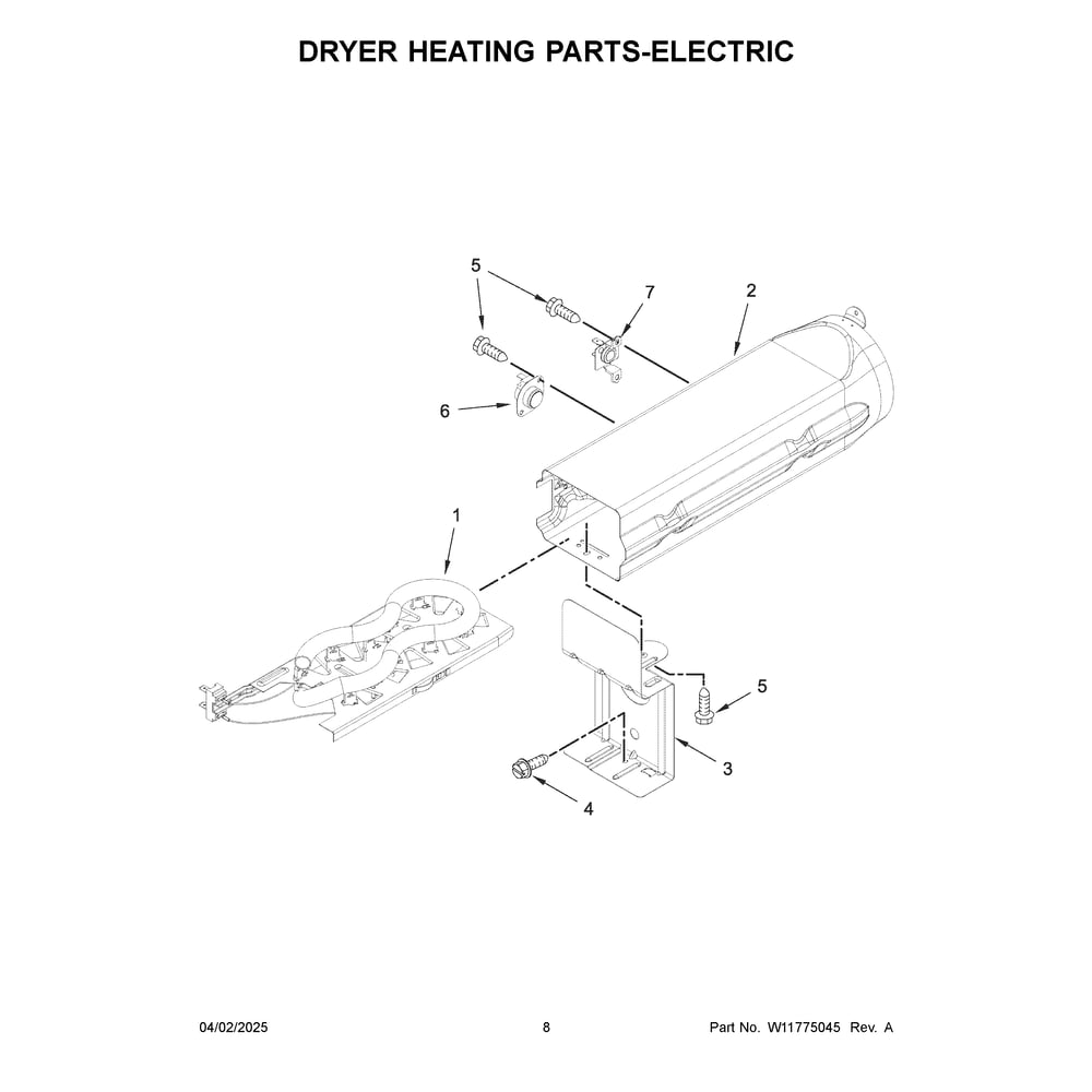 Dryer Heating Parts-Electric Diagram and Parts List for MED6230RHW4  Maytag Dryer
