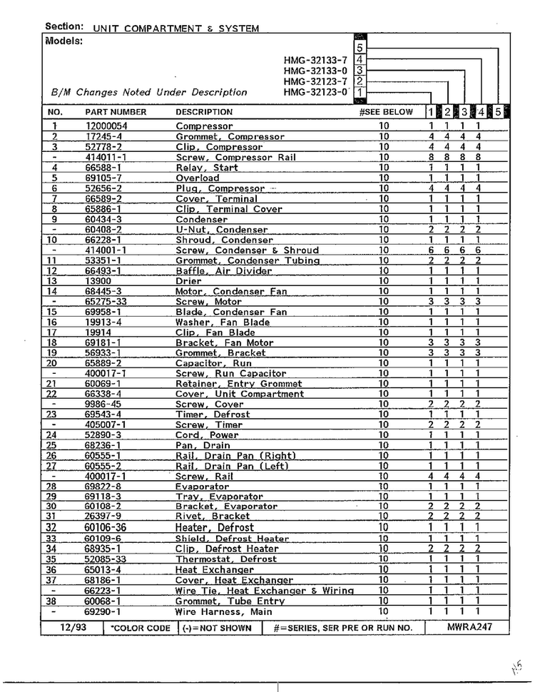 Unit Compartment And System Page 2 Diagram and Parts List for 32123-0  Admiral Refrigerator