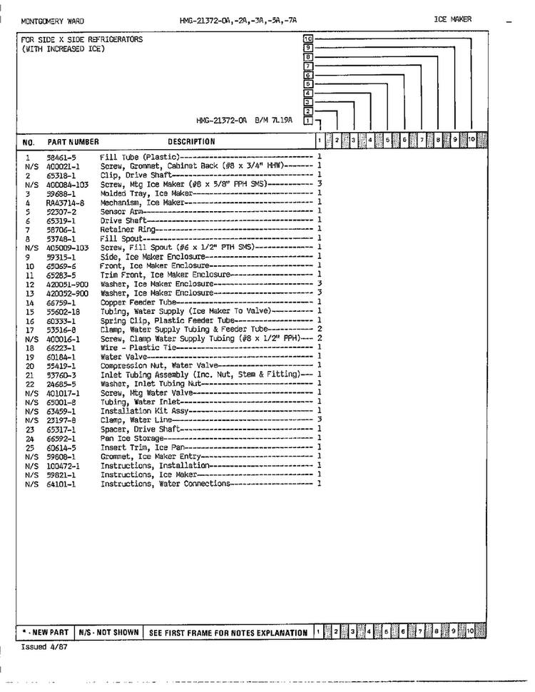Ice Maker Page 2 Diagram and Parts List for 21372A  Admiral Refrigerator